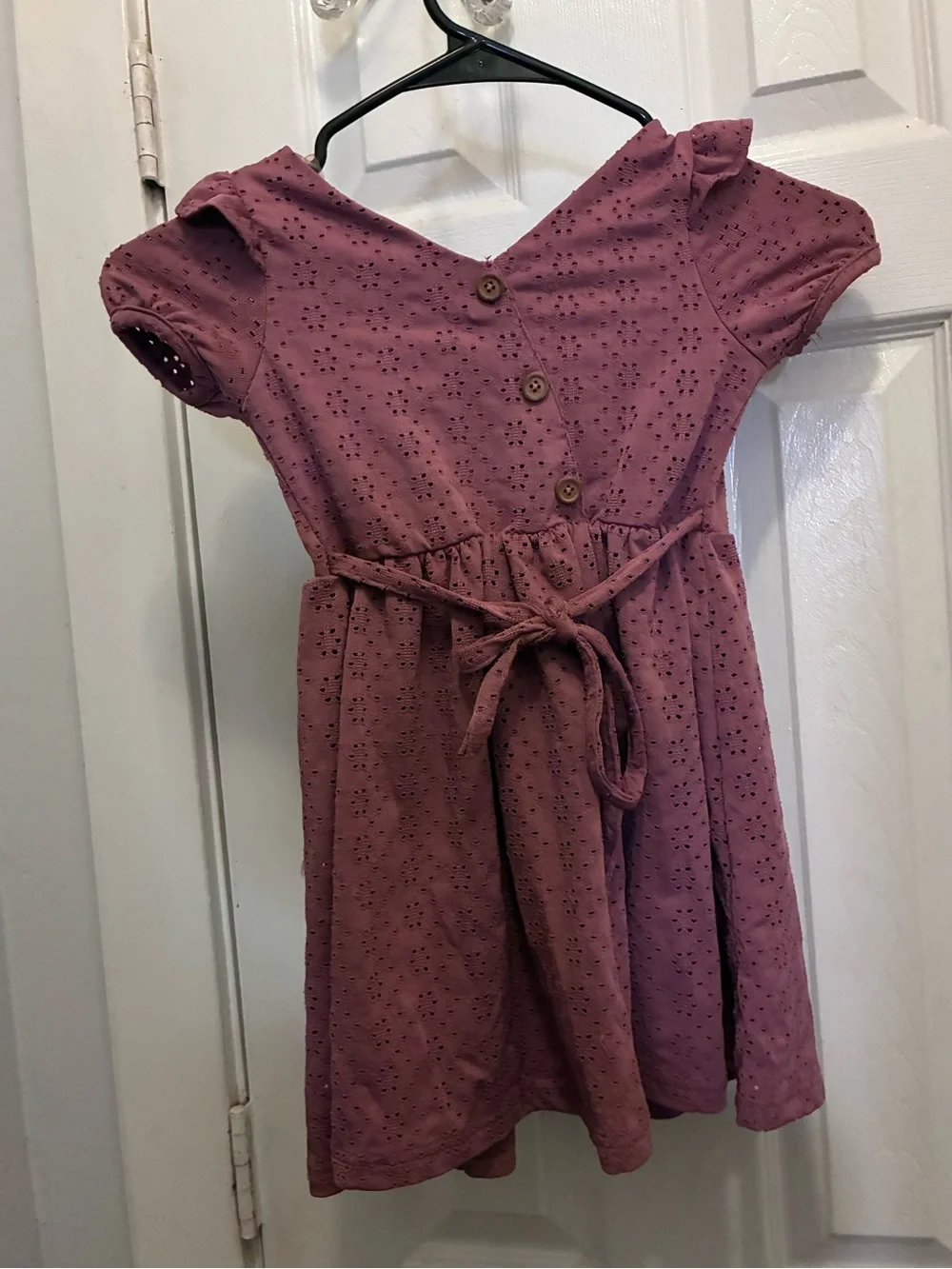 Girls Purple Eyelet Ruffle Dress Size 4T